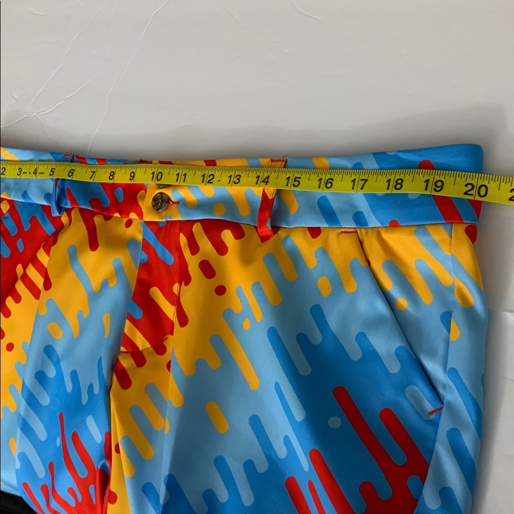 Loudmouth Golf Dance Floor Ladies Red and Yellow Patterned Pants Sz 18 - Picture 9 of 16